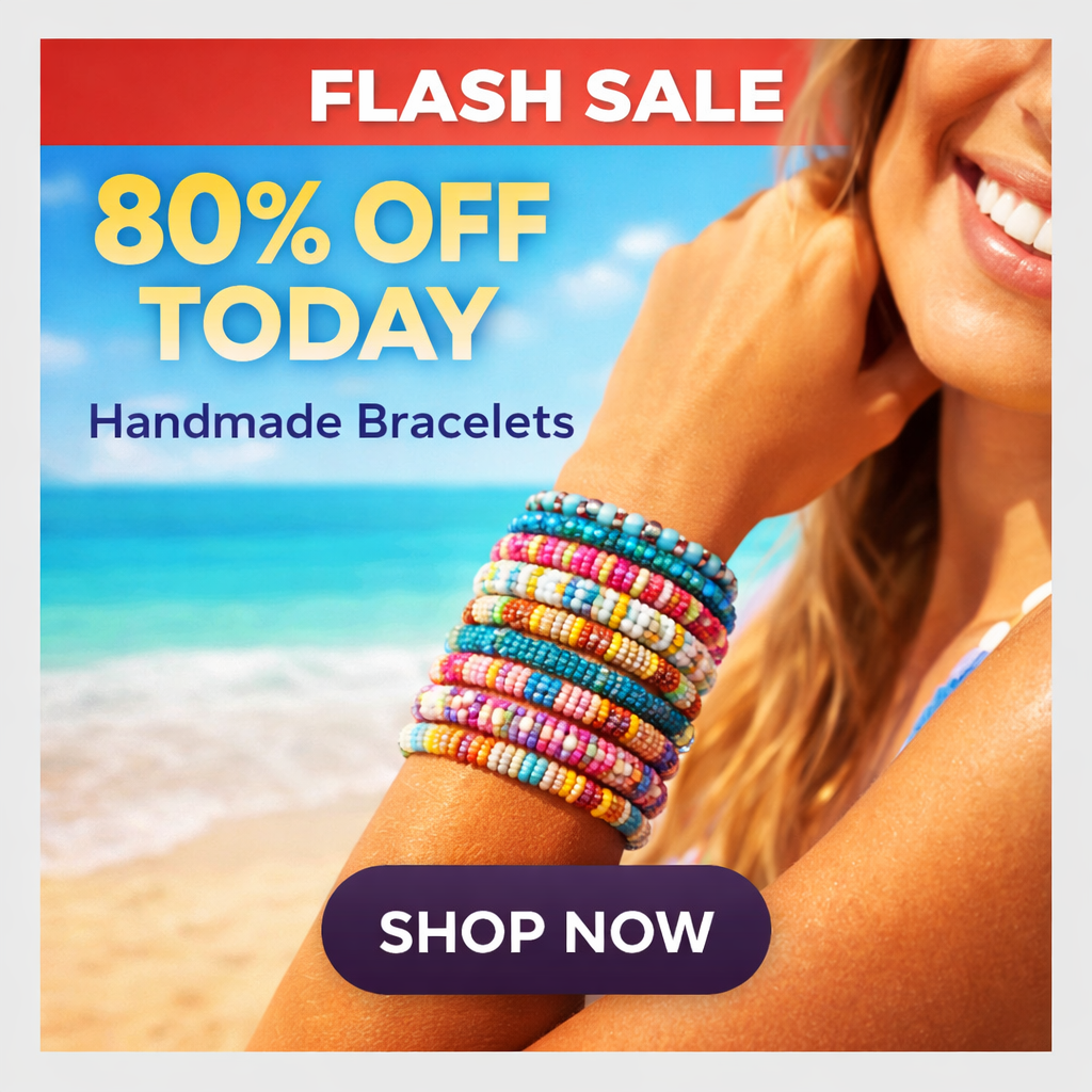 Flash Sale 80% Off Handmade Beaded Bracelets – Shop Now